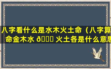 八字看什么是水木火土命（八字算命金木水 🐝 火土各是什么意思）